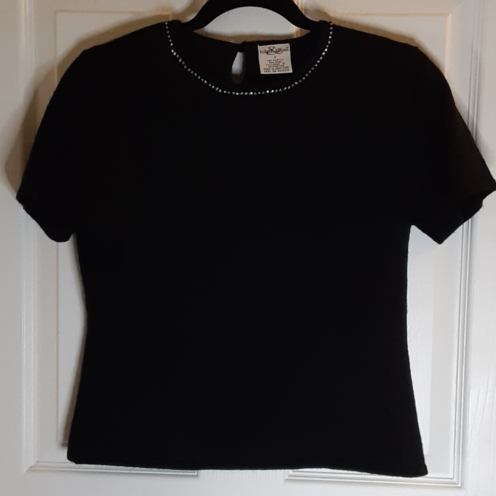 Hillard & Hanson BlackSweater Size M w/Emb…